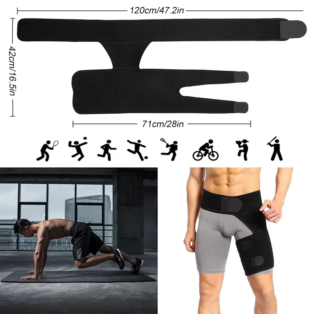 1PCS Adjustable Hip Brace for Sciatica Pain - Groin,Thigh & Hamstring Support - Compression Wrap for Men Women- Muscle Recovery